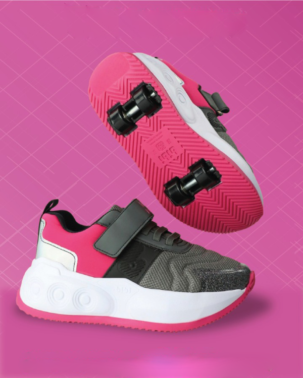 tenis rosas con ruedas